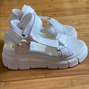 Steve Madden White Platform Sandals
